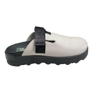 New Sorel Leather Clogs Viibe White Mules Size 9 Velcro to Fit